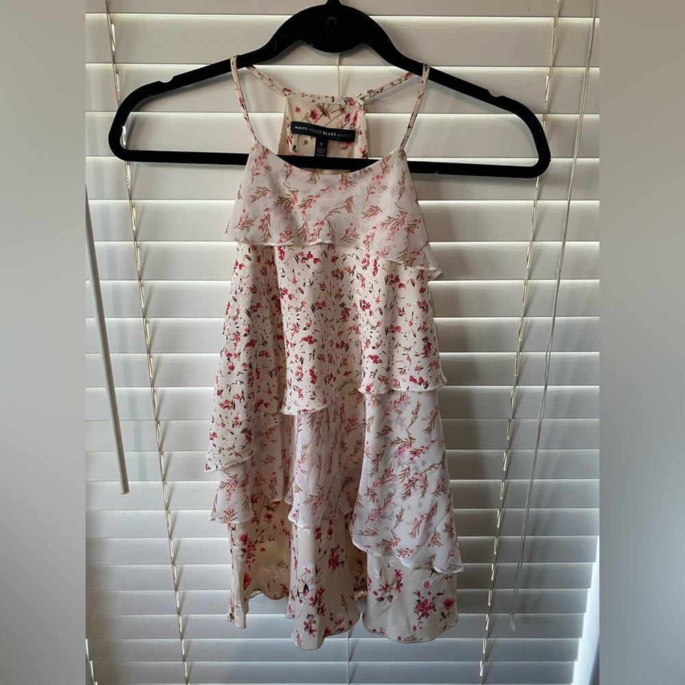 Accepting offers- White House Black Market Pink Floral Layered Top